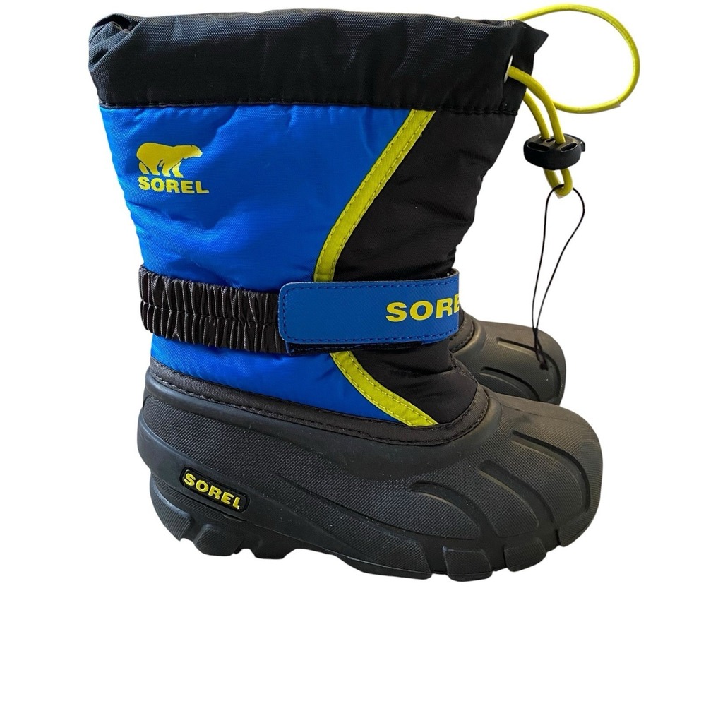 Sorel Winter Snow Boots Kids Sz 12  Blue Waterproof Felt Insulated Cold Weather